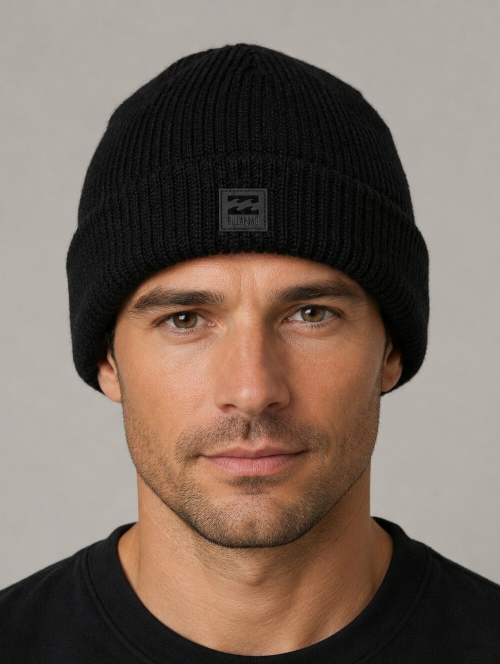 Billabong Black Waffle Knit Surf Beanie Cap Hat
